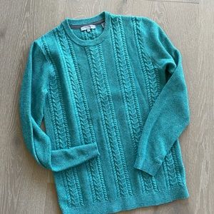 TED BAKER wool cable knit sweater turquoise blue size small